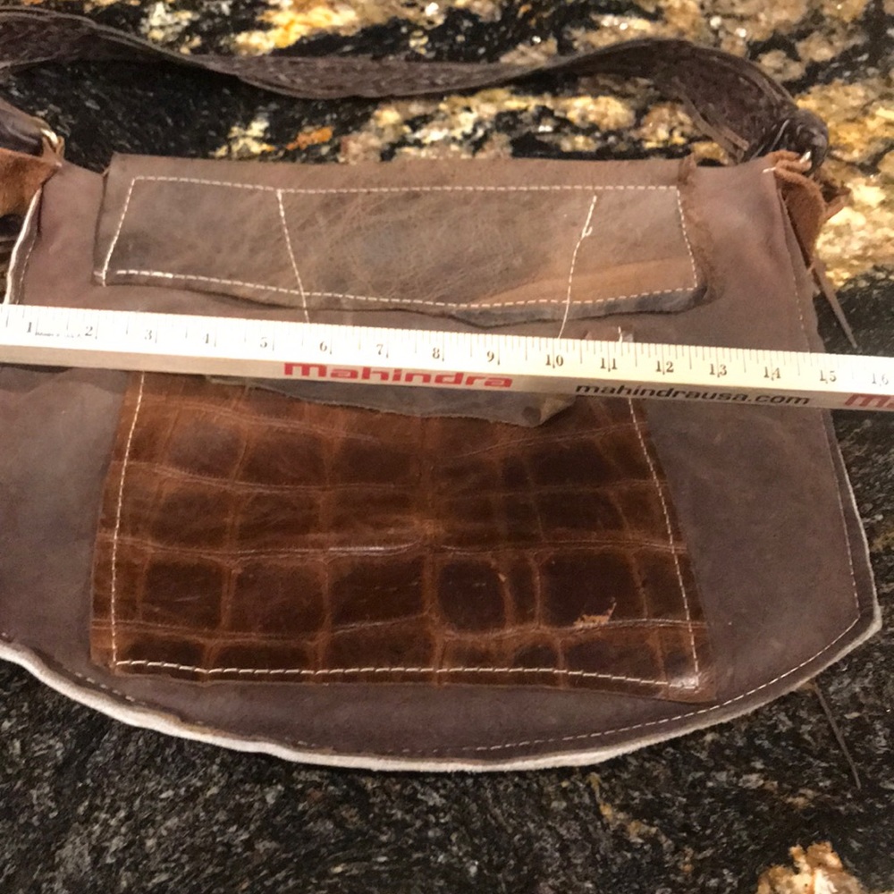 Leather Hide -Custom Made Messenger Bag-EUC - Picture 7 of 11